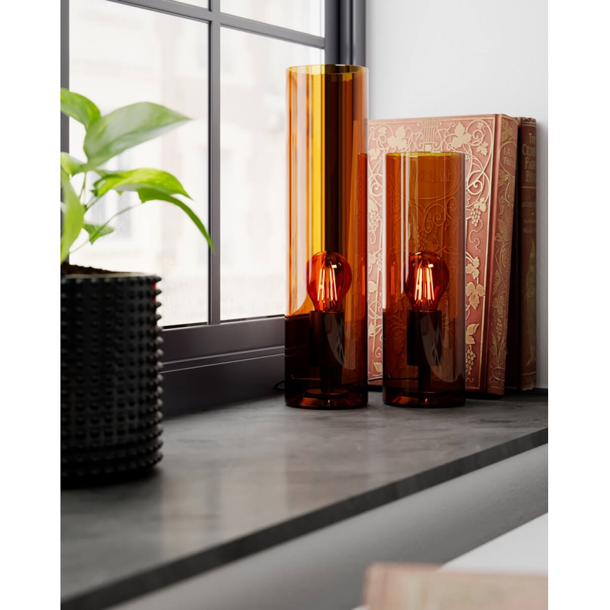 ByRydens - Candeeiro de mesa FLAKE 1xE27/5W/230V castanho/fumado