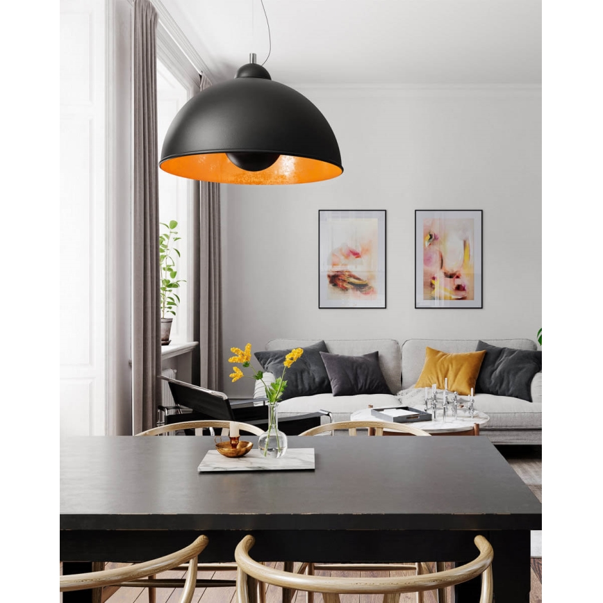 ByRydens - Lustre suspenso por cabo CAPTAIN 1xE27/7W/230V preto