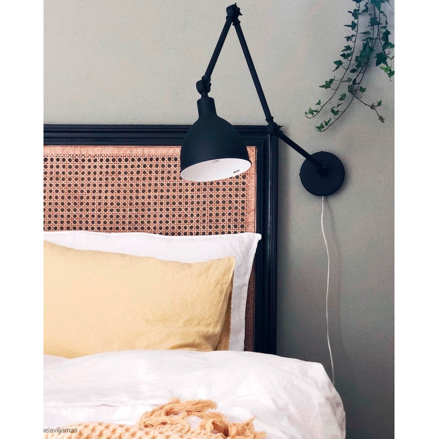 ByRydens - Candeeiro de parede BAZAR 1xE27/5W/230V preto