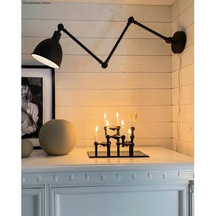 ByRydens - Candeeiro de parede com regulação BAZAR 1xE27/5W/230V preto