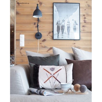 ByRydens - Candeeiro de parede com regulação BAZAR 1xE27/5W/230V preto