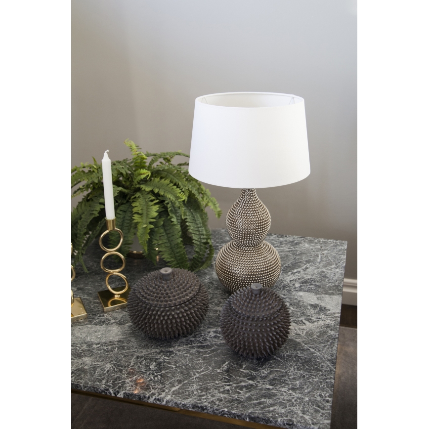 ByRydens - Candeeiro de mesa LOFTY 1xE27/5W/230V branco/prateado