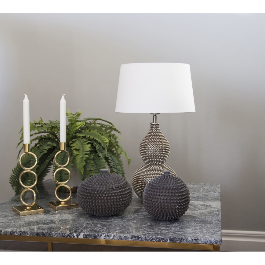 ByRydens - Candeeiro de mesa LOFTY 1xE27/5W/230V branco/prateado