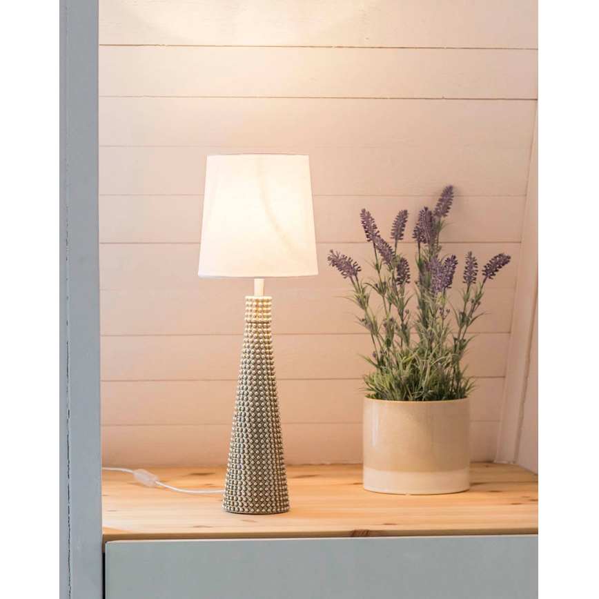 ByRydens - Candeeiro de mesa LOFTY 1xE27/5W/230V branco/prateado