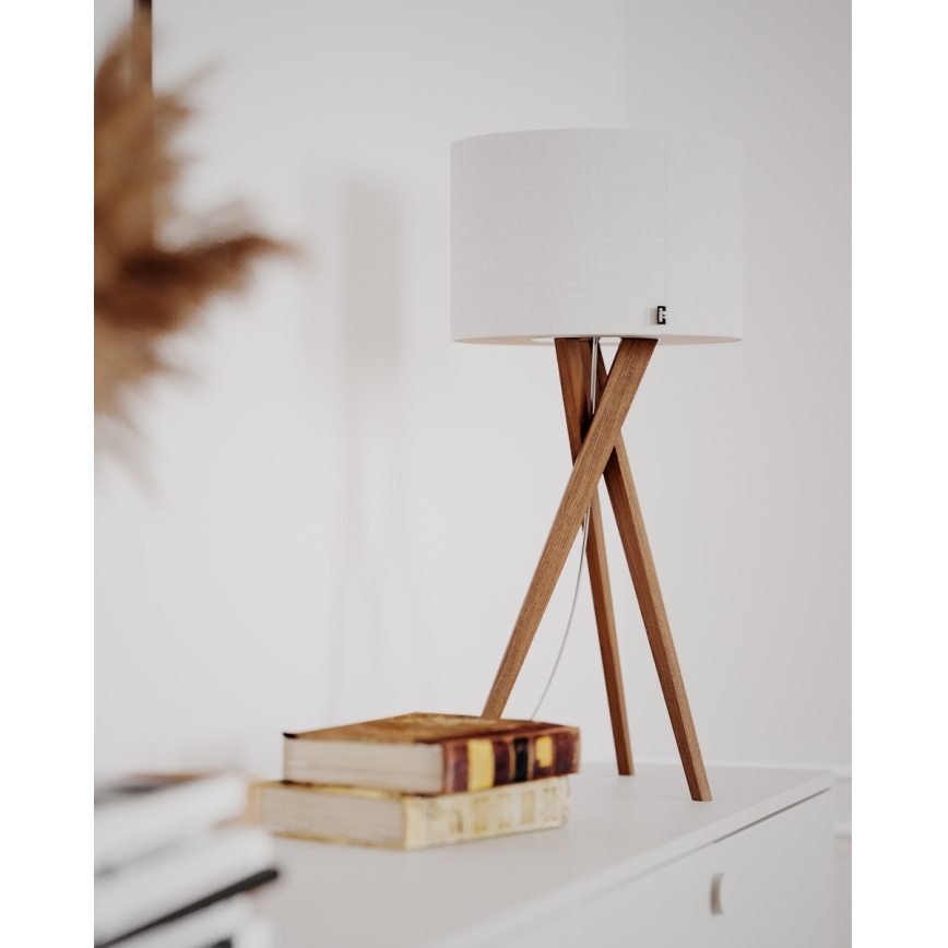 ByRydens - Candeeiro de mesa VEGA 1xE27/8W/230V branco/carvalho