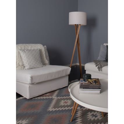 ByRydens - Candeeiro de chão VEGA 1xE27/5W/230V bege/branco