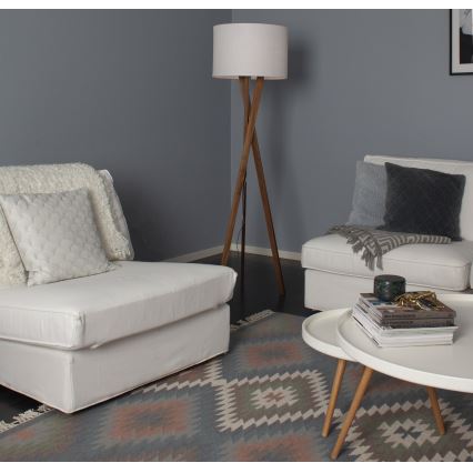 ByRydens - Candeeiro de chão VEGA 1xE27/5W/230V castanho/branco