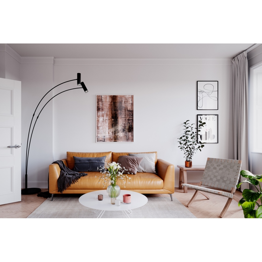 ByRydens - Candeeiro de chão PULS 2xGU10/5W/230V preto