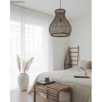 ByRydens - Candeeiro suspenso SEAGRASS 1xE27/8W/230V bege diâmetro 49 cm