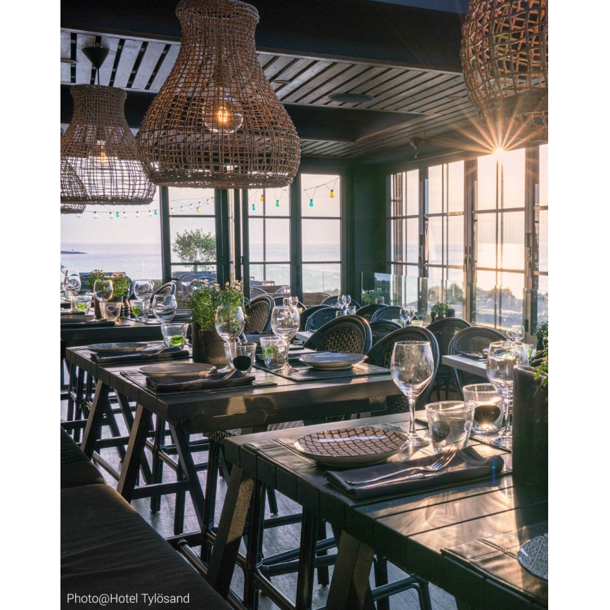 ByRydens - Candeeiro suspenso SEAGRASS 1xE27/8W/230V bege diâmetro 49 cm