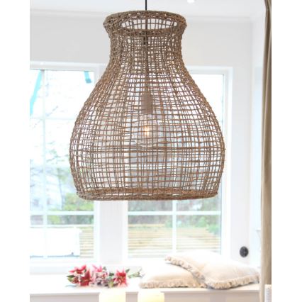 ByRydens - Candeeiro suspenso SEAGRASS 1xE27/8W/230V bege diâmetro 49 cm