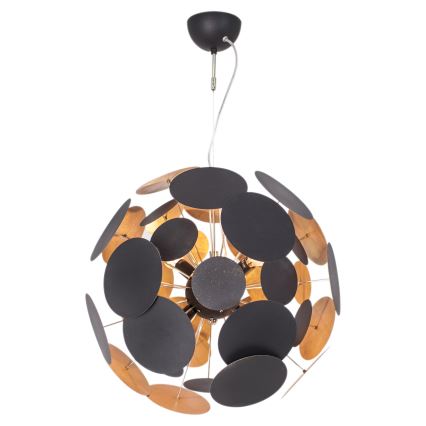 ByRydens - Candeeiro suspenso PLANET 4xE14/5W/230V preto/dourado diâmetro 50 cm