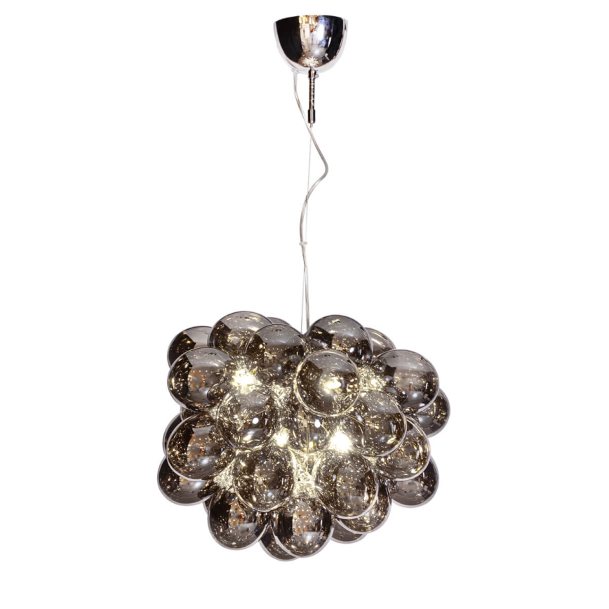 ByRydens - Candeeiro suspenso GROSS 8xG9/4W/230V fumado/preto diâmetro 50 cm