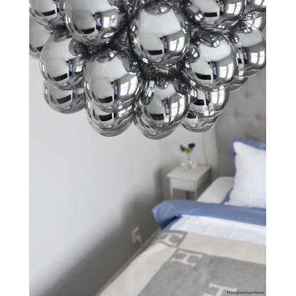 ByRydens - Candeeiro suspenso GROSS 8xG9/4W/230V fumado/preto diâmetro 50 cm