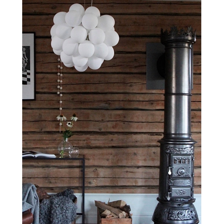 ByRydens - Candeeiro suspenso GROSS 8xG9/4W/230V branco diâmetro 50 cm