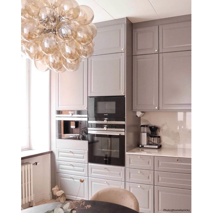 ByRydens - Candeeiro suspenso GROSS 8xG9/4W/230V fumado/castanho diâmetro 50 cm