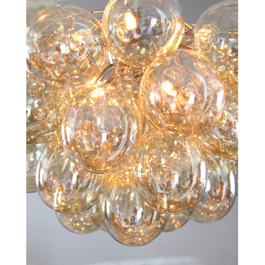 ByRydens - Candeeiro suspenso GROSS 8xG9/4W/230V fumado/castanho diâmetro 50 cm