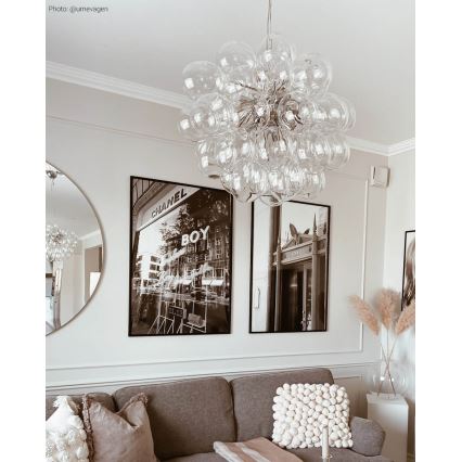 ByRydens - Candeeiro suspenso GROSS 8xG9/4W/230V transparente diâmetro 50 cm