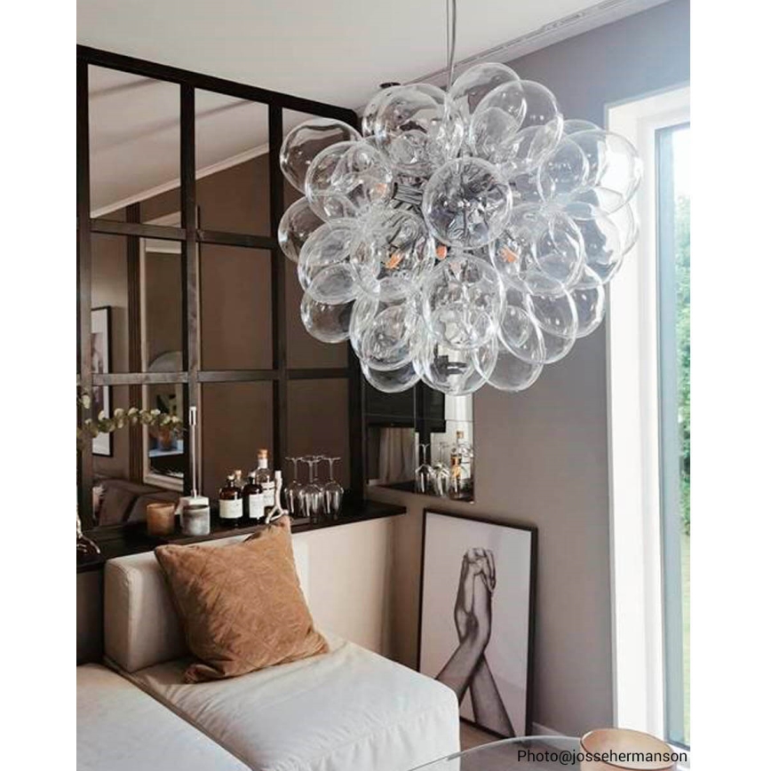 ByRydens - Candeeiro suspenso GROSS 8xG9/4W/230V transparente diâmetro 50 cm