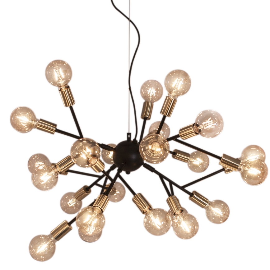 ByRydens - Candeeiro suspenso HEROES 24xE27/5W/230V preto diâmetro 80 cm