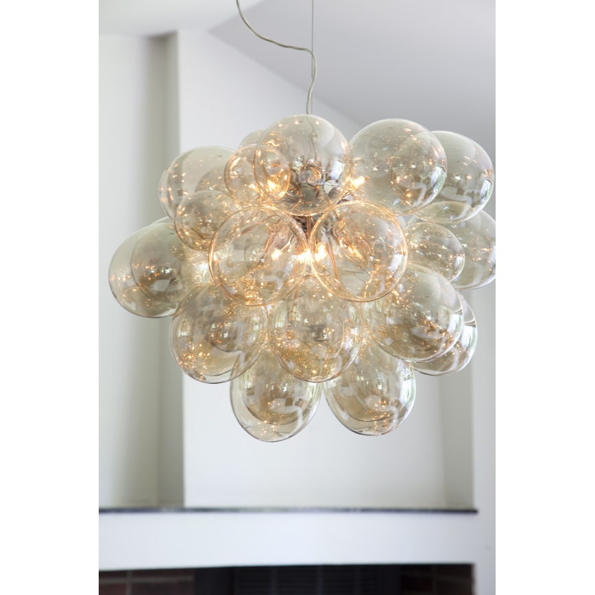 ByRydens - Candeeiro suspenso GROSS GRANDE 8xG9/4W/230V fumado/castanho diâmetro 62 cm