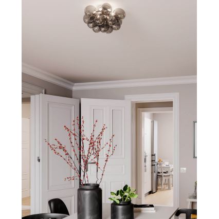 ByRydens - Iluminação de teto GRANDE 3xG9/4W/230V fumado/preto diâmetro 30 cm