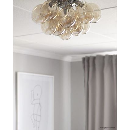 ByRydens - Iluminação de teto GRANDE 3xG9/4W/230V fumado/castanho diâmetro 30 cm