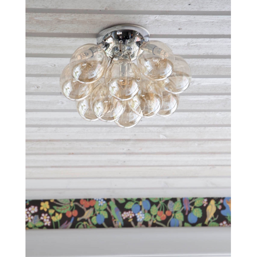 ByRydens - Iluminação de teto GRANDE 3xG9/4W/230V fumado/castanho diâmetro 30 cm