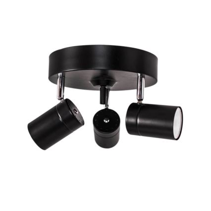 ByRydens - Foco CORRECT 3xGU10/7W/230V preto diâmetro 20 cm