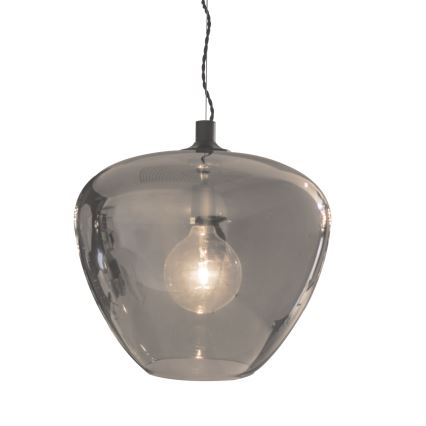 ByRydens - Candeeiro suspenso BELLISSIMO 1xE27/8W/230V fumado/preto diâmetro 40 cm