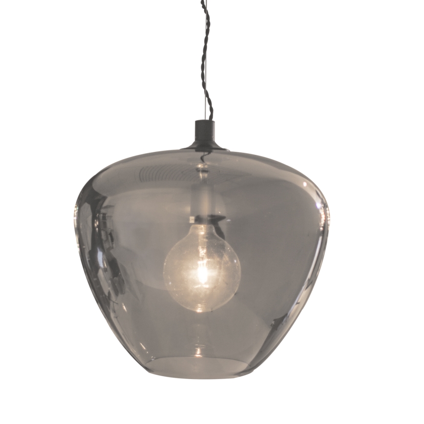 ByRydens - Candeeiro suspenso BELLISSIMO 1xE27/8W/230V fumado/preto diâmetro 40 cm