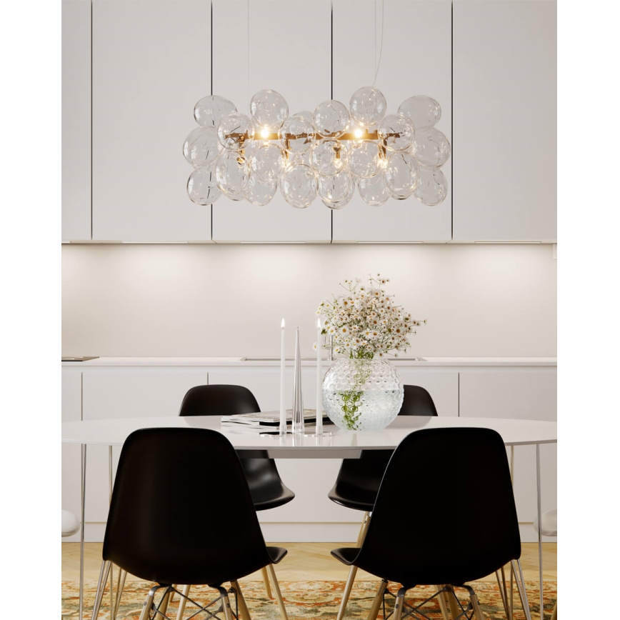 ByRydens - Lustre suspenso por cabo GROSS BAR 8xG9/4W/230V transparente