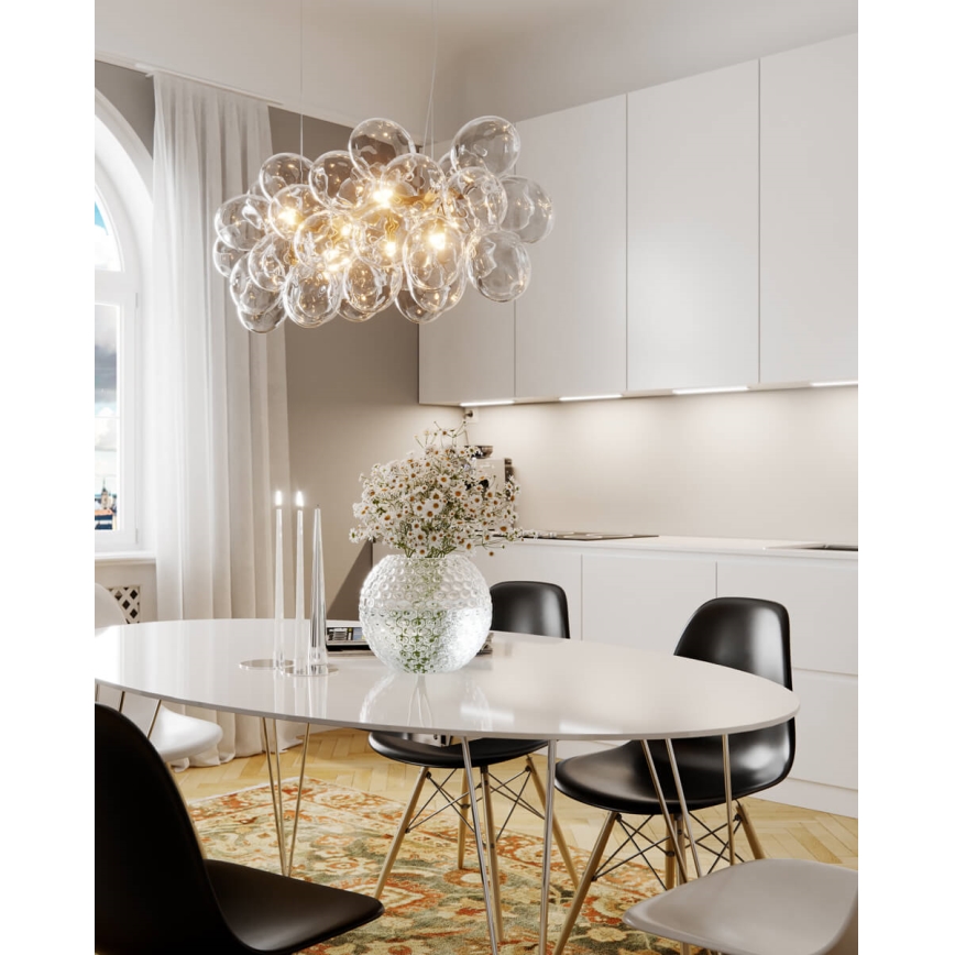 ByRydens - Lustre suspenso por cabo GROSS BAR 8xG9/8W/230V transparente