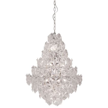 ByRydens - Candeeiro suspenso MONARQUE GRANDE 11xE14/5W/230V transparente diâmetro 58 cm