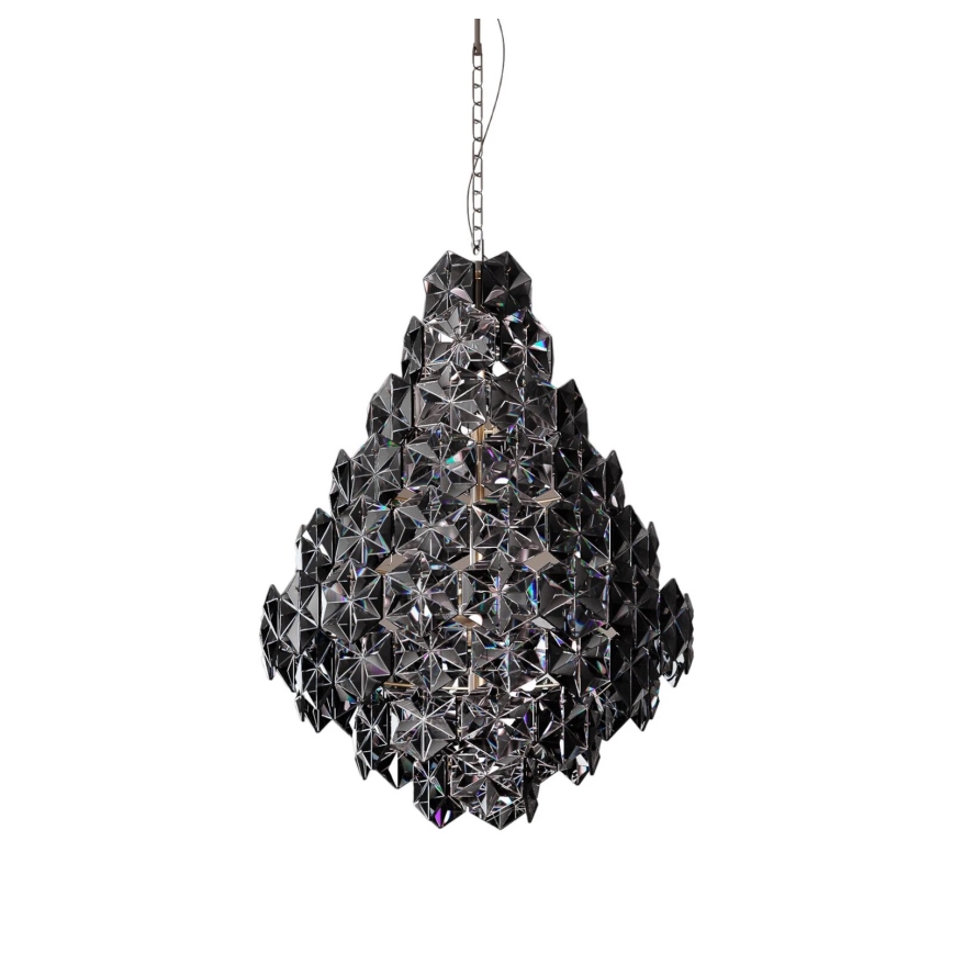 ByRydens - Candeeiro suspenso MONARQUE GRANDE 11xE14/5W/230V preto diâmetro 58 cm