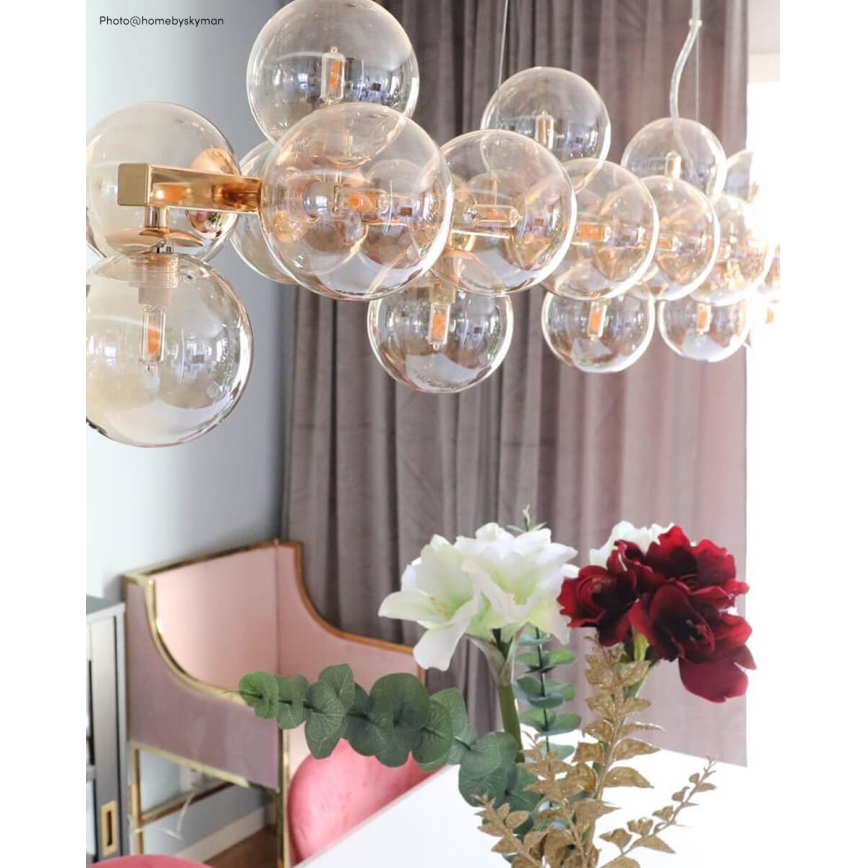 ByRydens - Candeeiro suspenso SPLENDOR 25xG9/5W/230V fumado/castanho