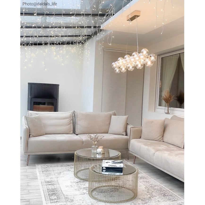 ByRydens - Candeeiro suspenso SPLENDOR 25xG9/5W/230V fumado/castanho