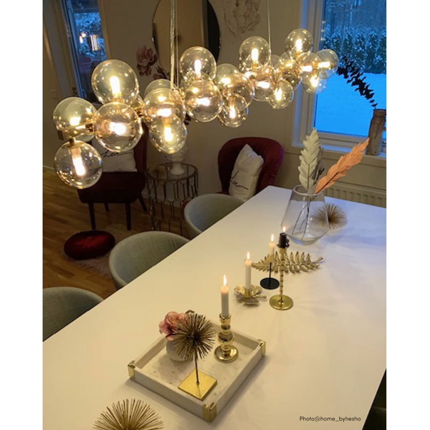 ByRydens - Candeeiro suspenso SPLENDOR 25xG9/5W/230V fumado/castanho