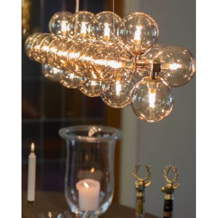 ByRydens - Candeeiro suspenso SPLENDOR 25xG9/5W/230V fumado/castanho