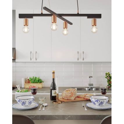 ByRydens - Lustre suspenso por cabo ZEONA 4xE27/5W/230V