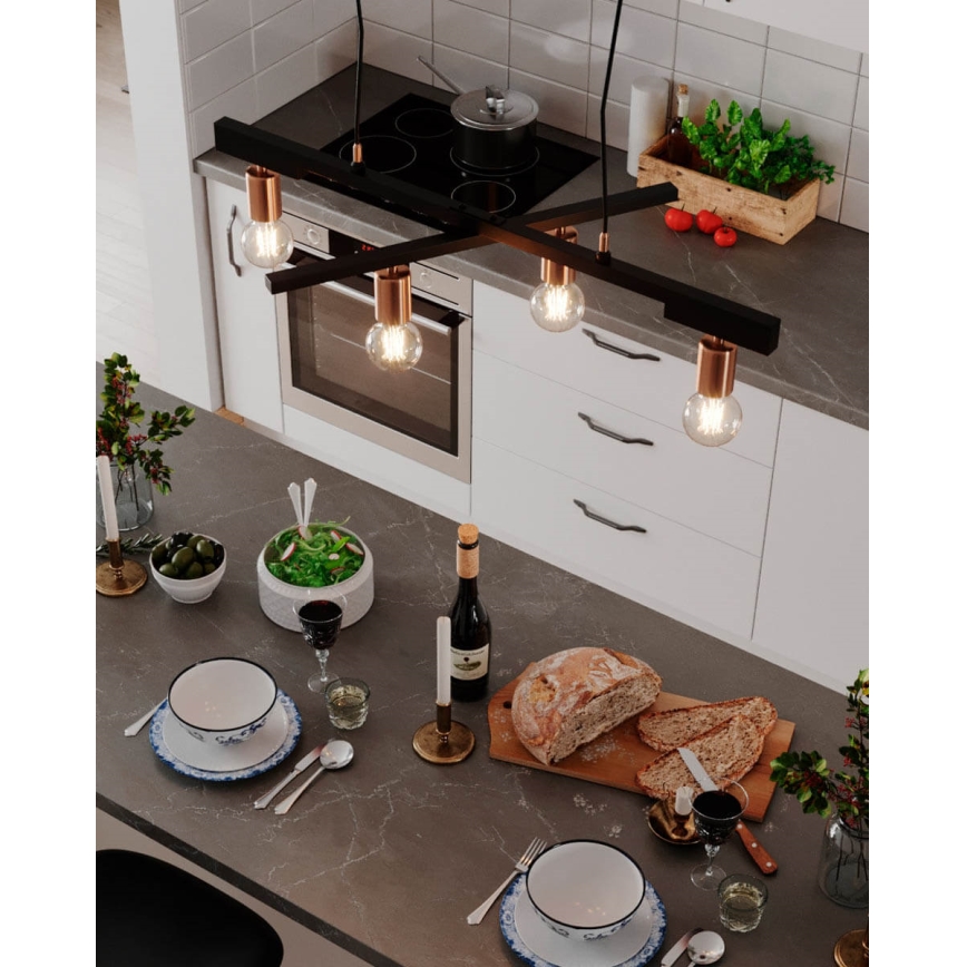 ByRydens - Lustre suspenso por cabo ZEONA 4xE27/5W/230V