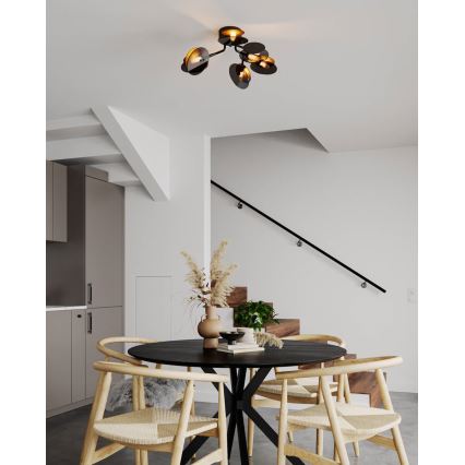 ByRydens - Candeeiro integrado TURNO 6xG9/4W/230V dourado/preto