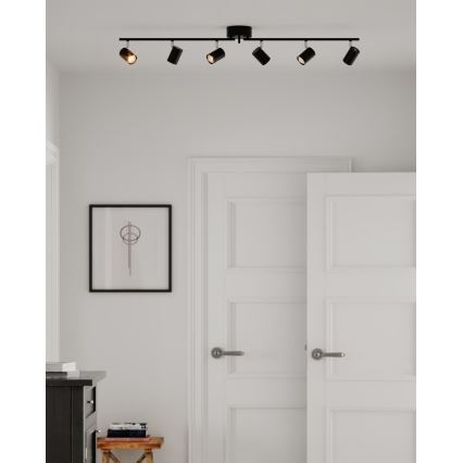 ByRydens - Foco CORRECT 6xGU10/7W/230V preto diâmetro 30 cm