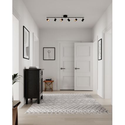 ByRydens - Foco CORRECT 6xGU10/7W/230V preto diâmetro 30 cm