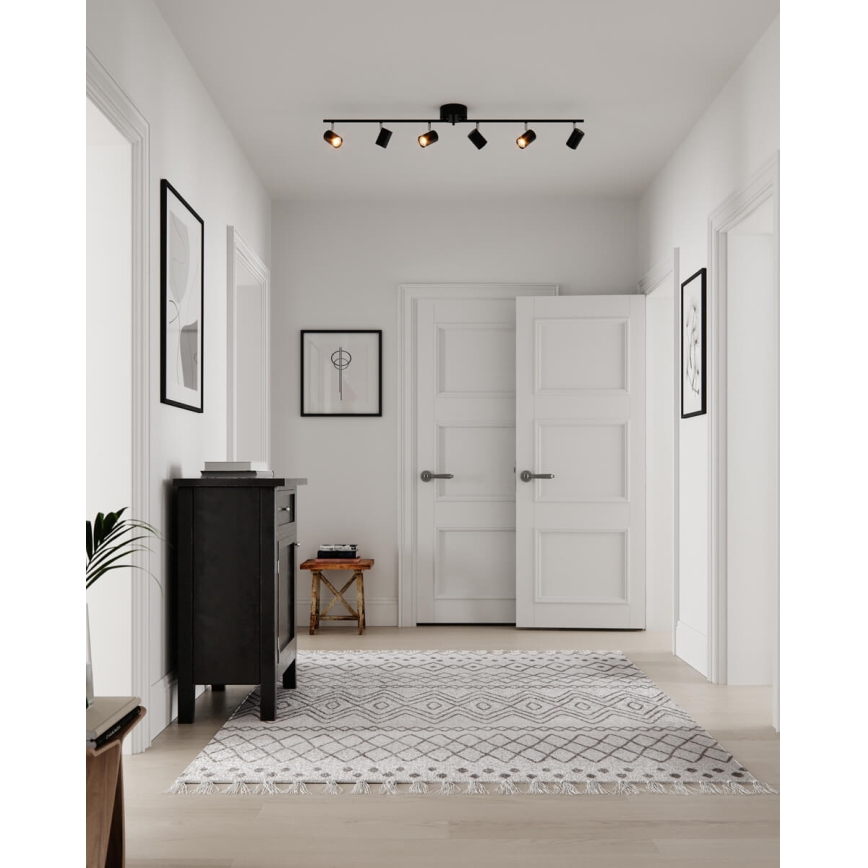 ByRydens - Foco CORRECT 6xGU10/7W/230V preto diâmetro 30 cm