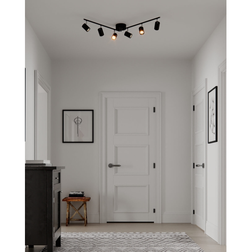 ByRydens - Foco CORRECT 6xGU10/7W/230V preto diâmetro 30 cm