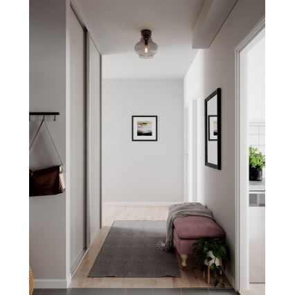 ByRydens - Candeeiro de tecto DOLORES 1xE27/5W/230V Ø 30 cm cinzento/fumado