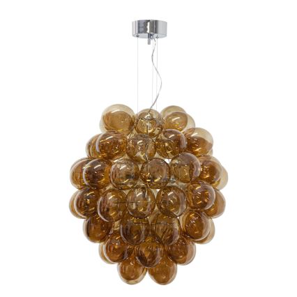 ByRydens - Candeeiro suspenso DELUXE 4xE14/5W/230V fumado/castanho diâmetro 64 cm