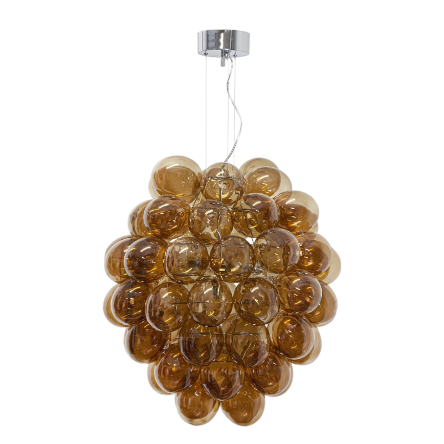 ByRydens - Candeeiro suspenso DELUXE 4xE14/5W/230V fumado/castanho diâmetro 64 cm