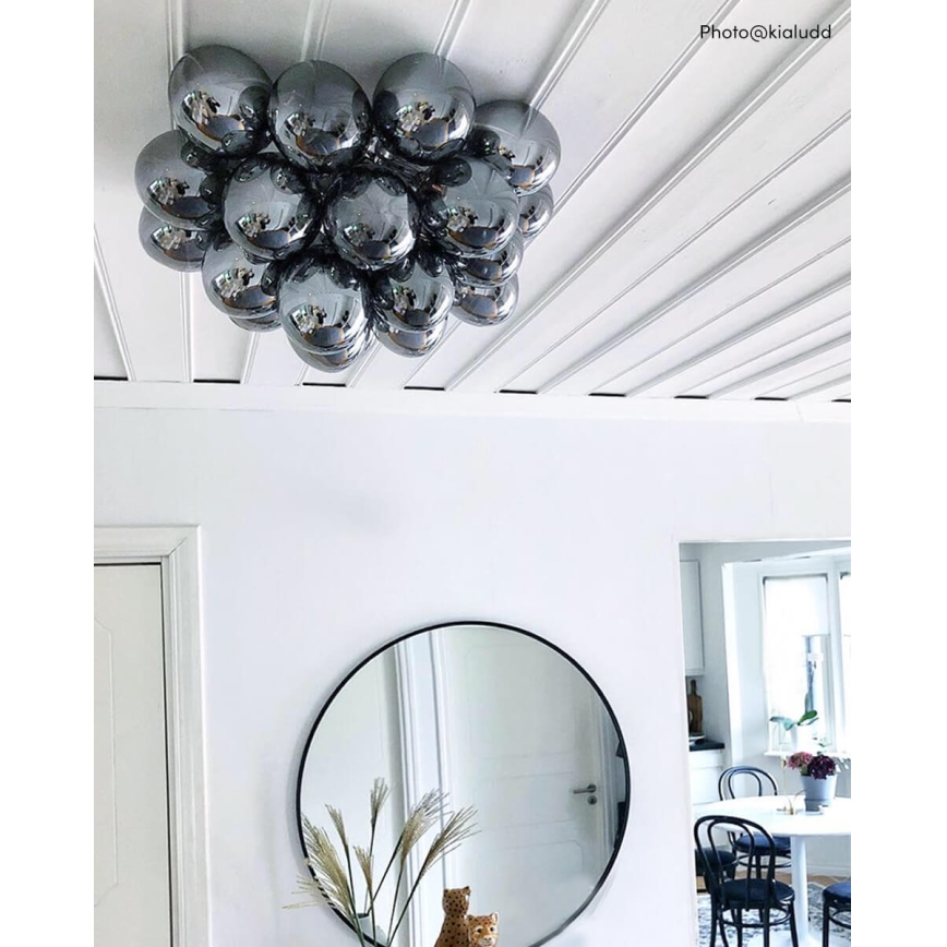 ByRydens - Iluminação de teto GROSS 6xG9/5W/230V fumado/preto diâmetro 50 cm